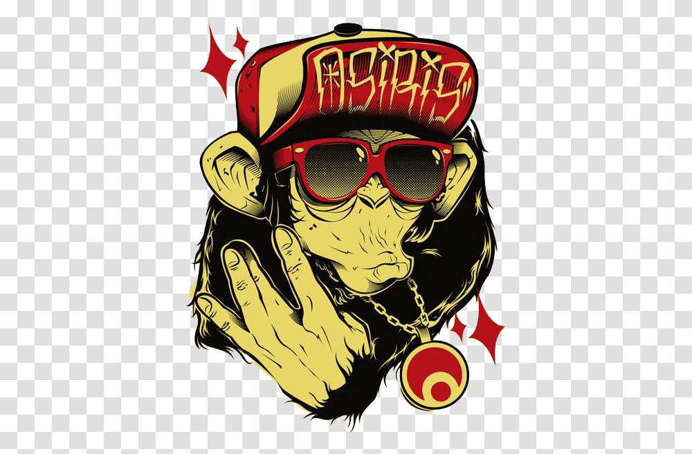 Download Hip Gorilla Graffiti Drawing Hop Free Hd Image Graffiti Hip Hop Drawing, Sunglasses, Accessories, Person, Goggles Transparent Png