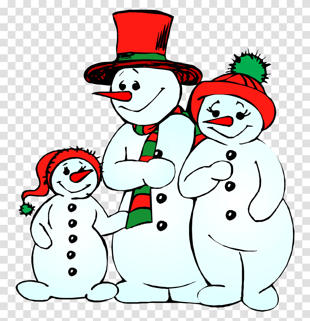 Download Holiday Clipart Snowman Family Winter Holiday Merry Christmas Snowman Clipart, Nature, Outdoors Transparent Png