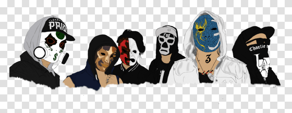 Download Hollywood Undead Hollywood Undead, Person, Helmet, Face Transparent Png