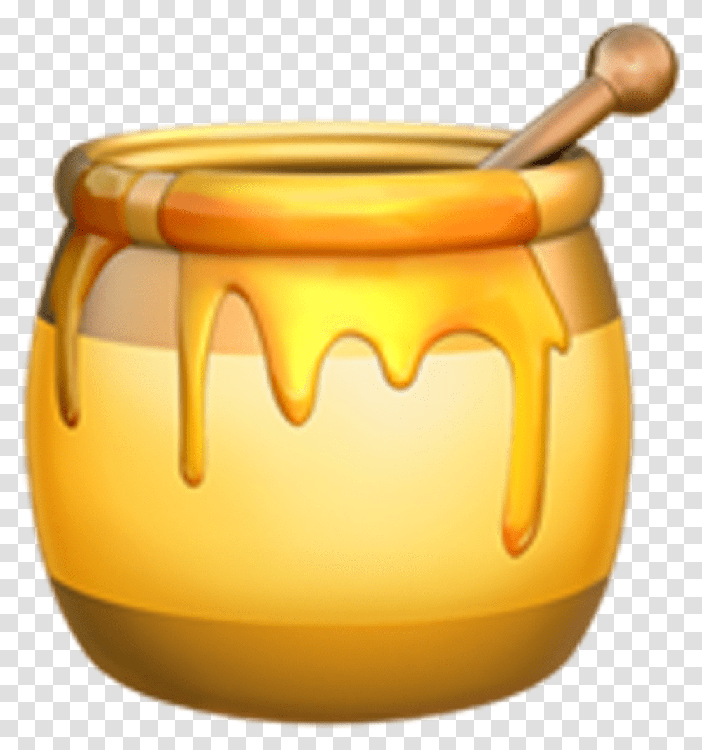 Download Honeypot Emoji Apple Ios11 Yellow Clip Freeuse Emoji Miel, Jar, Pottery, Barrel, Cup Transparent Png
