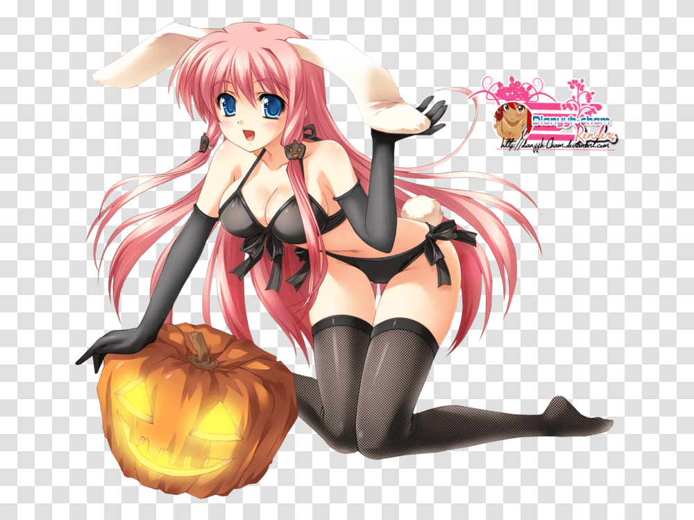 Download Hot Anime Girl Mangaka Halloween Ecchi Sexy Picture Anime Girl Background Ecchi, Comics, Book, Doll, Toy Transparent Png