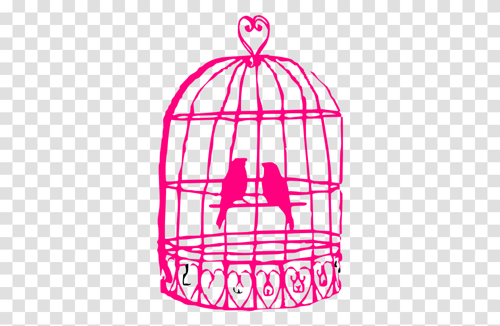 Download Hot Pink Bird Cage With Birds Clipart, Pillow, Cushion, Plant, Outdoors Transparent Png