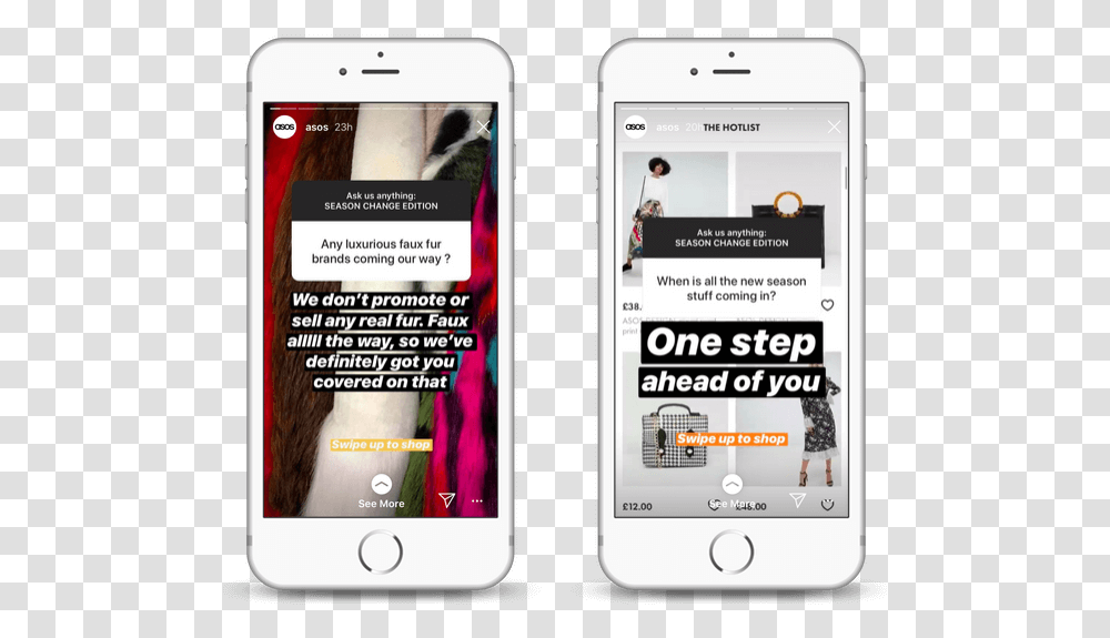 Download How Asos Are Using Instagram Iphone Instagram Story Background, Mobile Phone, Electronics, Cell Phone, Person Transparent Png