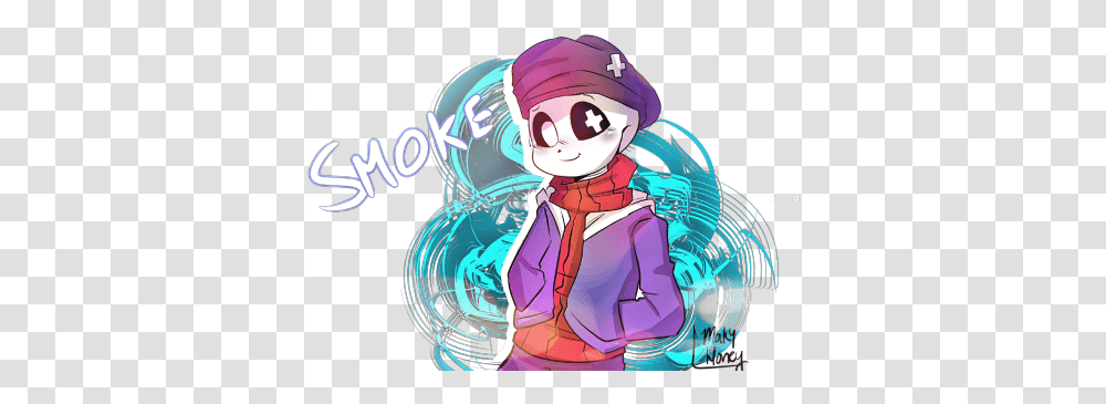 Download I Heard It Was Smoke Sans B Day So I Drew Something Cartoon, Person, Graphics, Clothing, Purple Transparent Png
