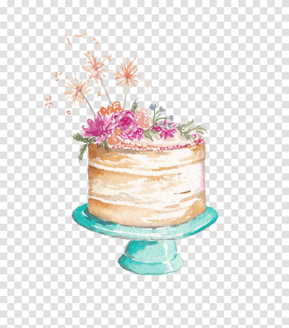 Download Icing Sugar Watercolor Wedding Cake Frosting Watercolor Cake Free, Dessert, Food, Sweets, Confectionery Transparent Png