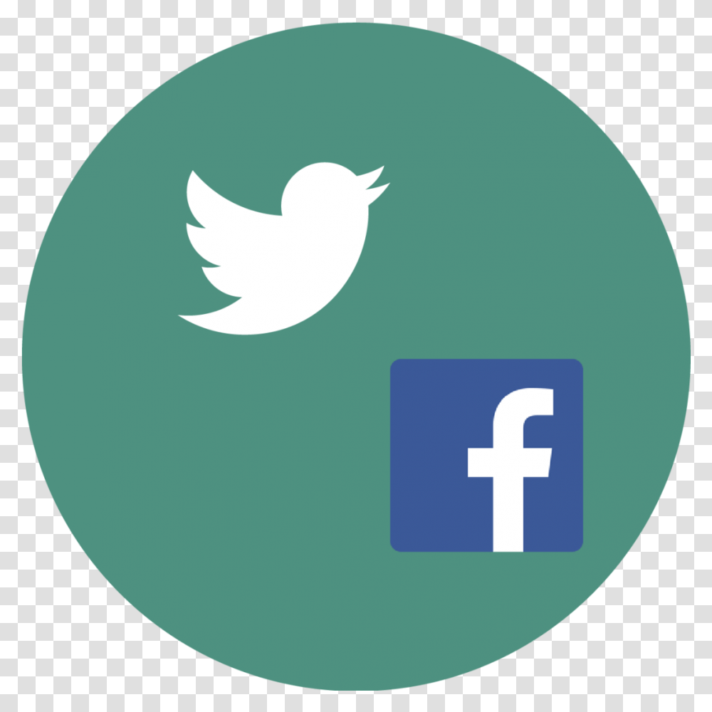 Download Icon With The Facebook And Twitter Logos Twitter Twitter App Logo, Symbol, Trademark, Bird, Animal Transparent Png