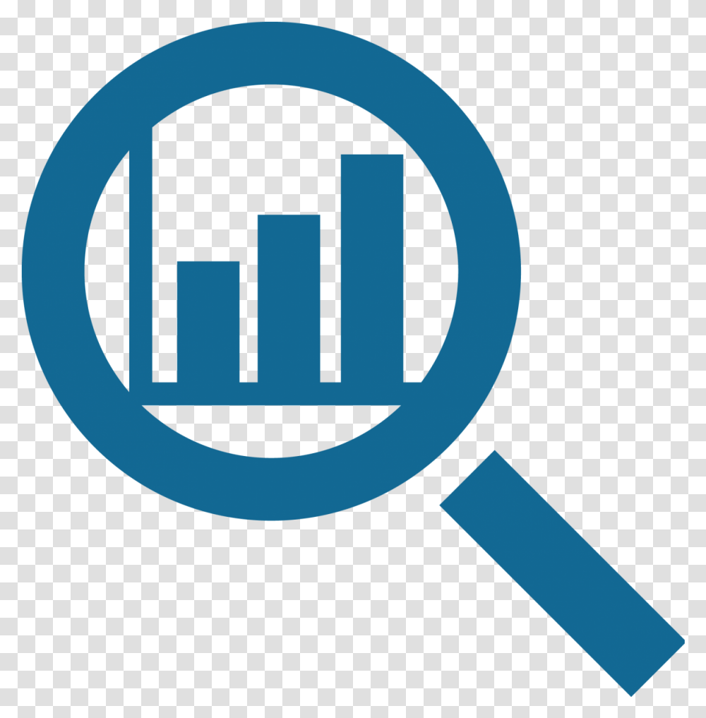 Download Identify Current Market Share Magnifying Glass Icon Blue, Text, Symbol Transparent Png