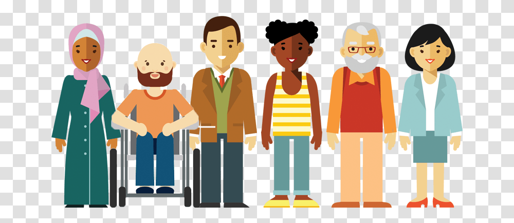 Download Illustration Showing A Group Cartoon Group Of People, Person, Human, Hand, Family Transparent Png