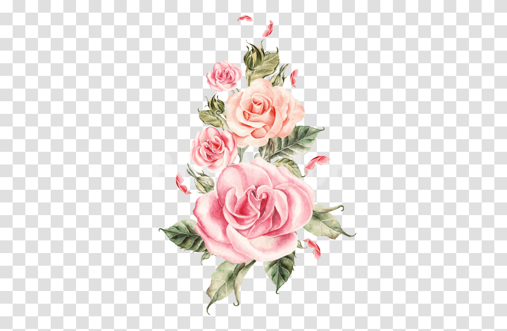 Download Image Background Vintage Flower Pink Roses Background, Plant, Blossom, Flower Bouquet, Flower Arrangement Transparent Png