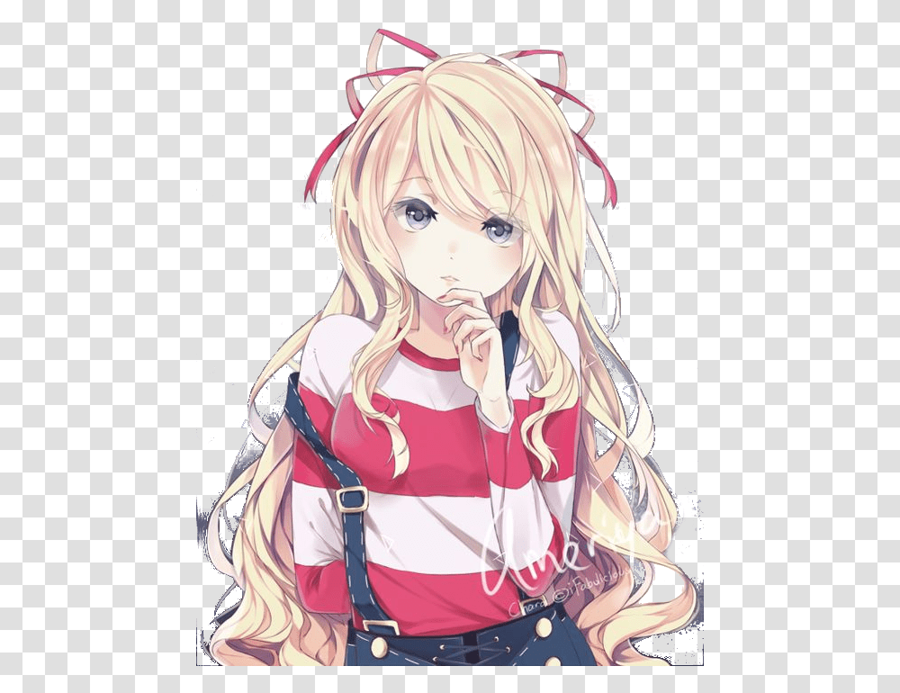 Download Image Blonde Anime Girl Image With No Blonde Hair Anime Girl, Manga, Comics, Book, Person Transparent Png