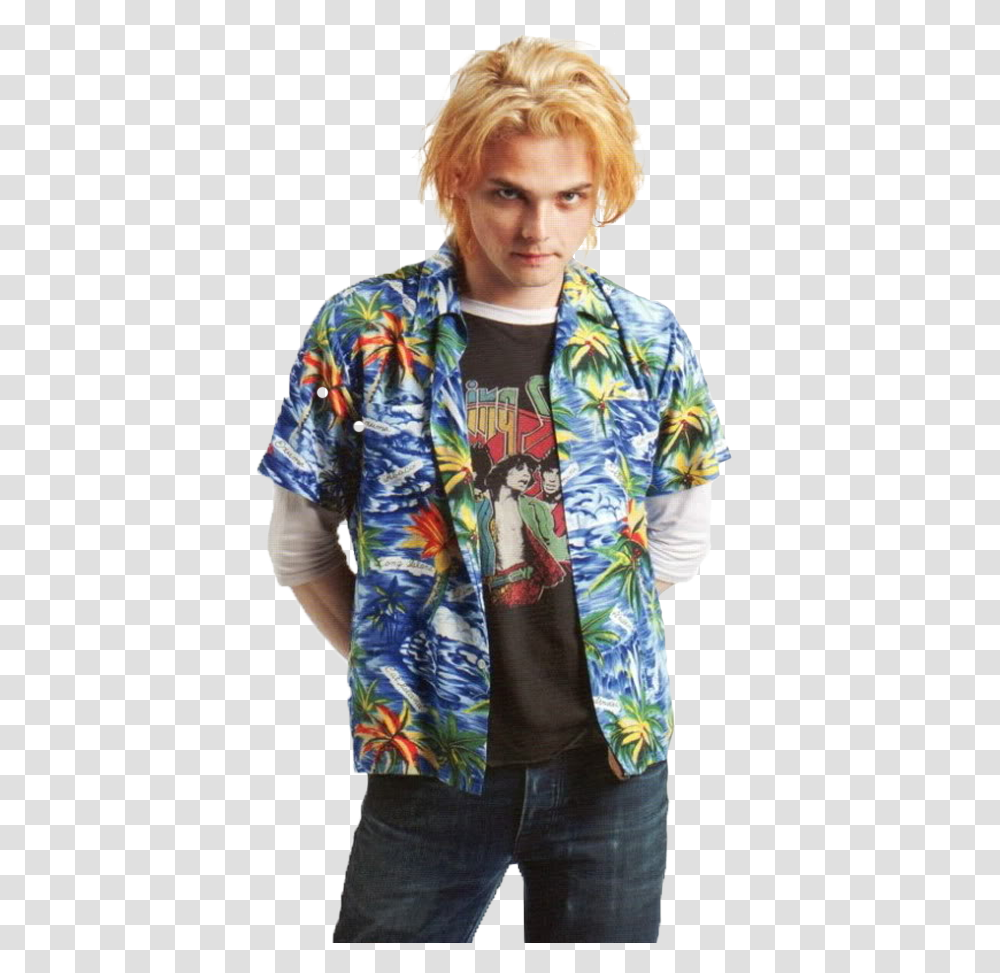 Download Image Gerard Way Gerard Way Yellow Hair, Clothing, Sleeve, Person, Long Sleeve Transparent Png