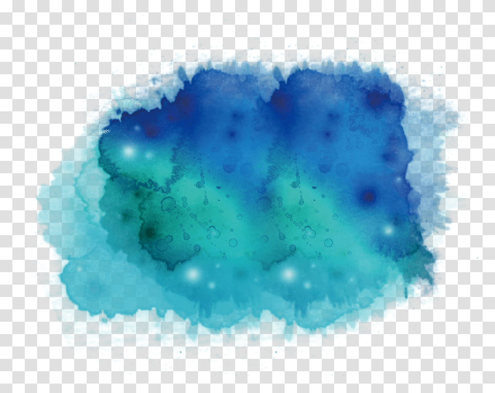 Download Ink Wash Painting Watercolor Green And Blue Watercolor Transparent Png