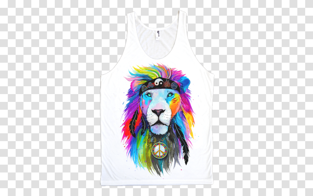 Download Introducing Our New Hippie Lion Tank Top Life Hippy Lion, Clothing, Apparel, Person Transparent Png