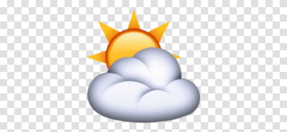 Download Ios Emoji Sun Behind Cloud Free Images Sun Emoji Background, Outdoors, Nature, Snowman, Winter Transparent Png