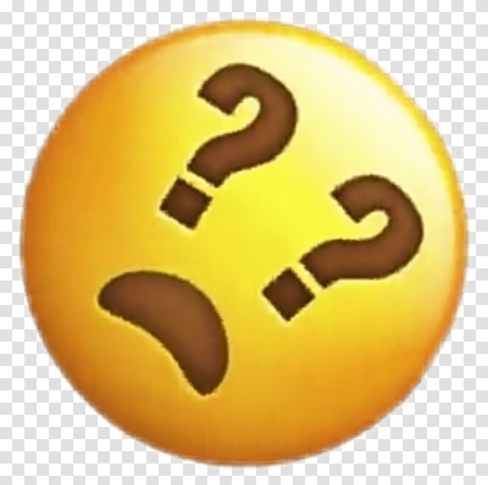 Download Iphone Emoji Clipart Pumpkin Hd Iphone Emoji Question Mark, Number, Symbol, Text, Tennis Ball Transparent Png