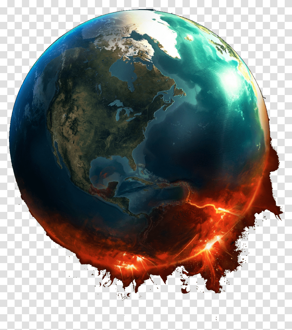 Download Ire Earth Globe Wall Earth On Fire, Outer Space, Astronomy, Universe, Planet Transparent Png