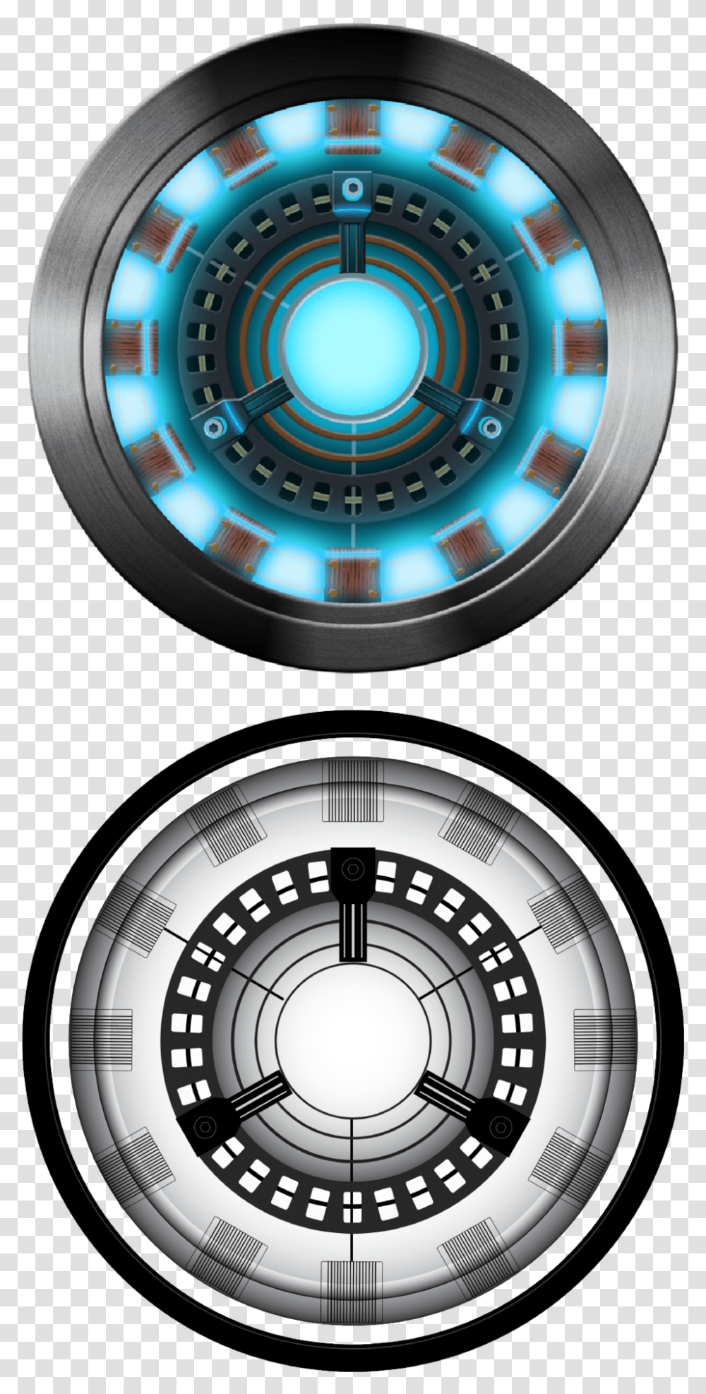 Download Iron Man Arc Reactor Image Proof That Tony Stark Has A Heart Outline, Clock Tower, Architecture, Building, Lighting Transparent Png
