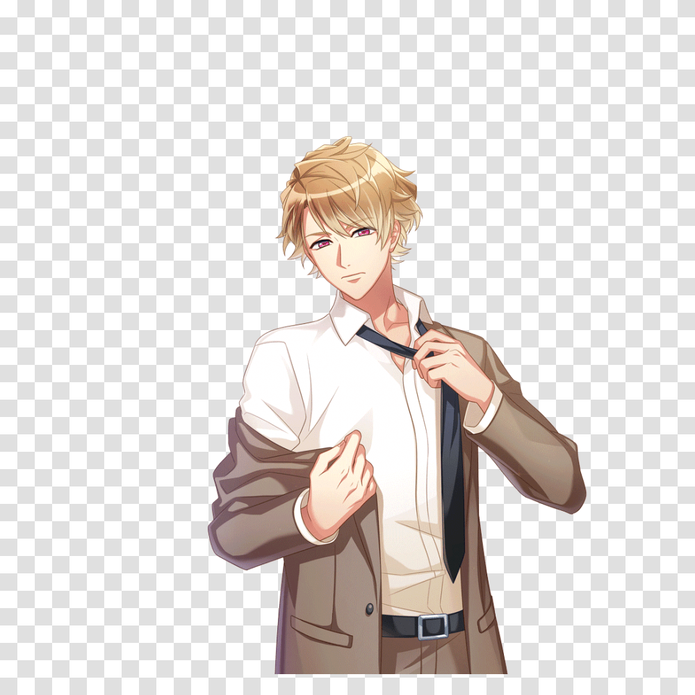 Download Itaru Action Ssr Anime Boy Taking Off Anime Boy Jacket, Person, Human, Tie, Accessories Transparent Png