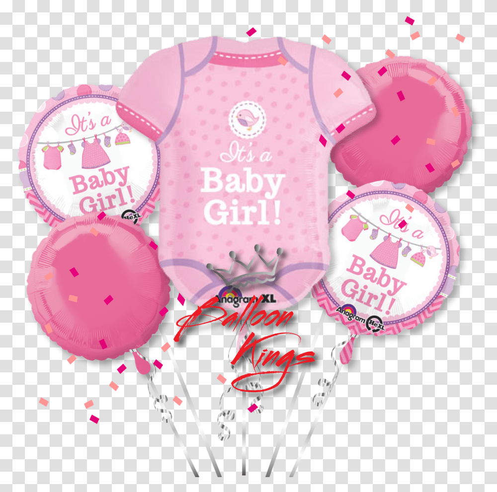 Download Its A Girl Balloons For Kids Its A Girl Balloons Bouquet, Sweets, Food, Confectionery Transparent Png