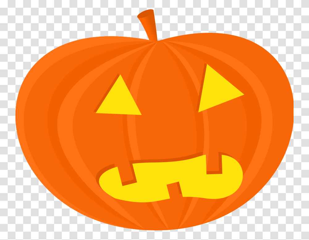 Download Jack O Lantern And Halloween Clipart Halloween Pumpkin Clipart, Vegetable, Plant, Food, Produce Transparent Png