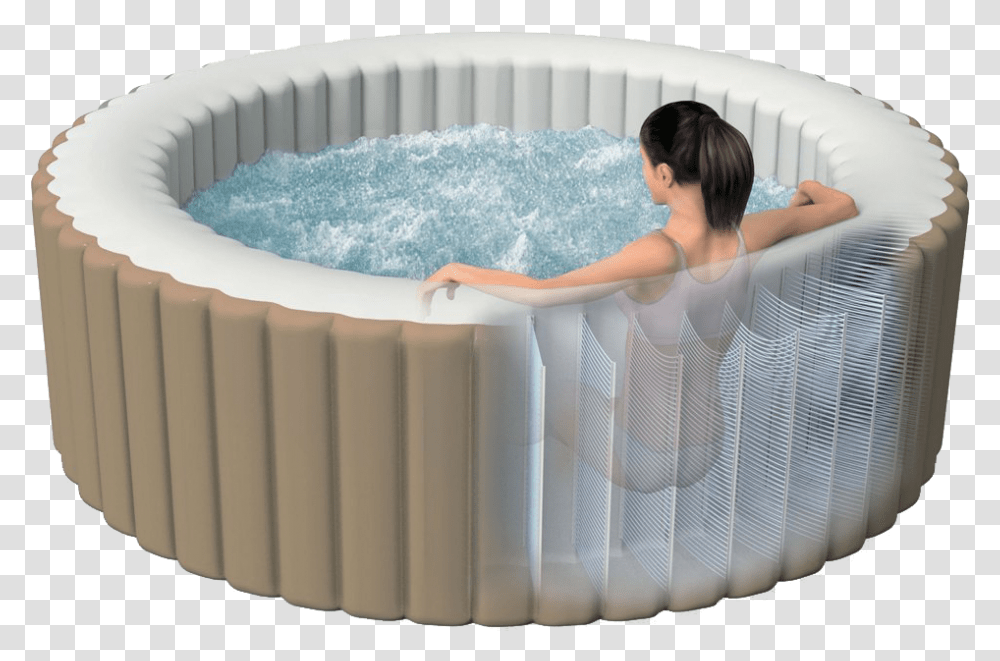 Download Jacuzzi Bath Clipart Inflatable Hot Tub With Jets, Crib, Furniture, Person, Human Transparent Png