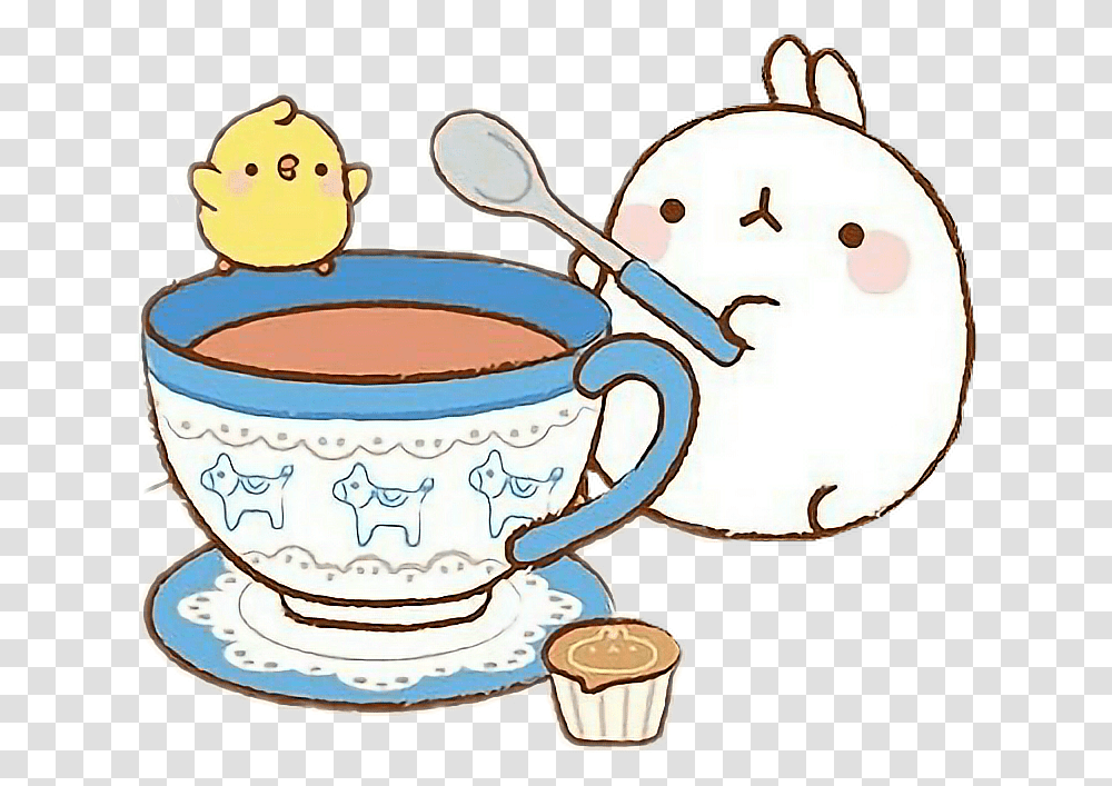 Download Japan Pets Animals Kawaii Molang Coffee, Pottery, Saucer, Coffee Cup, Birthday Cake Transparent Png