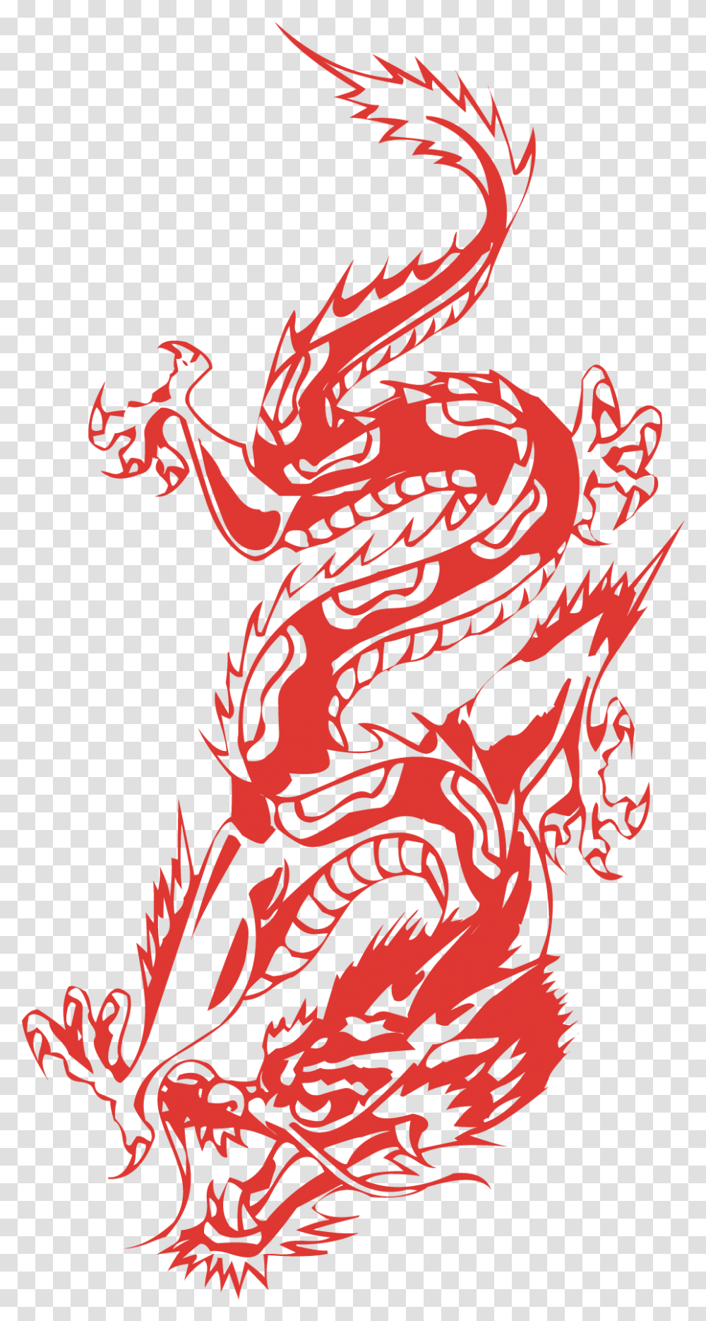 Download Japanese Dragon Clip Art Hand Painted Style Red Japanese Dragon Transparent Png