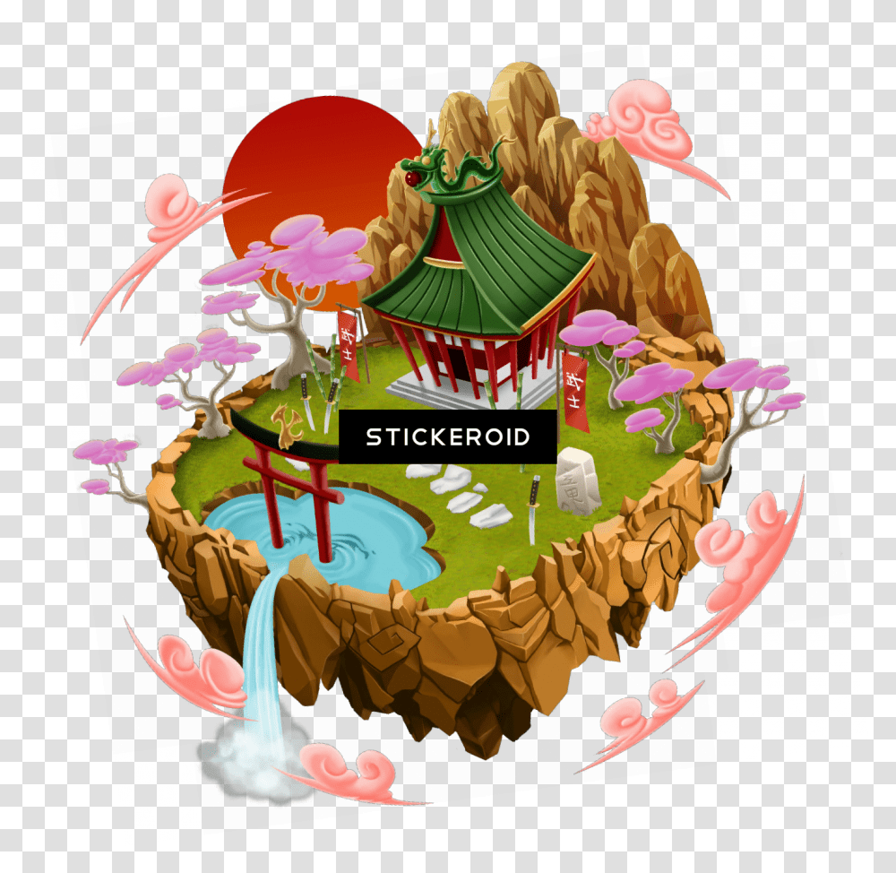 Download Japanese Dragon Fantasy Portable Network Graphics, Birthday Cake, Food, Plant, Vegetation Transparent Png