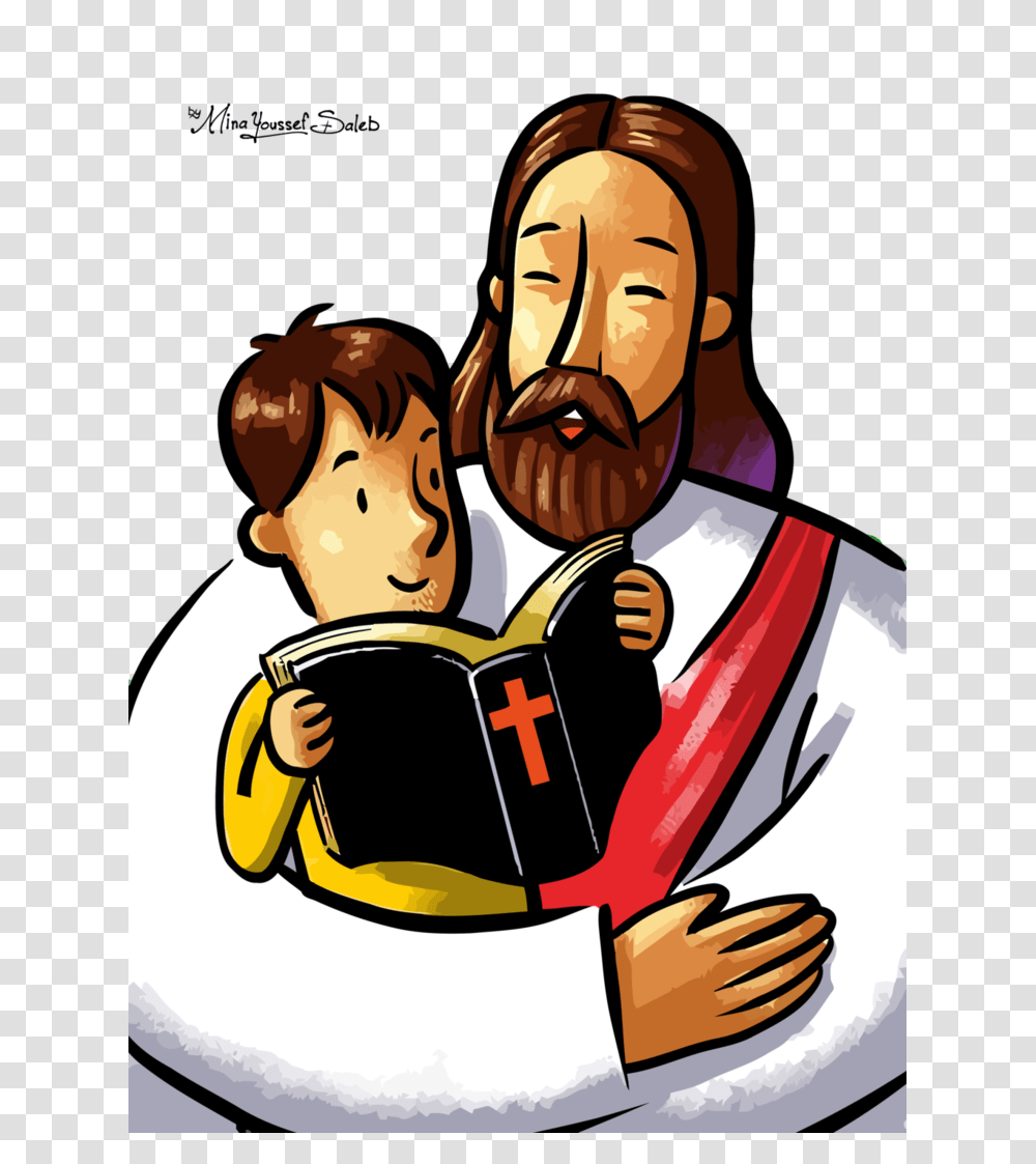 Download Jesus And Children Vector Clipart Child Christianity, Reading, Face Transparent Png