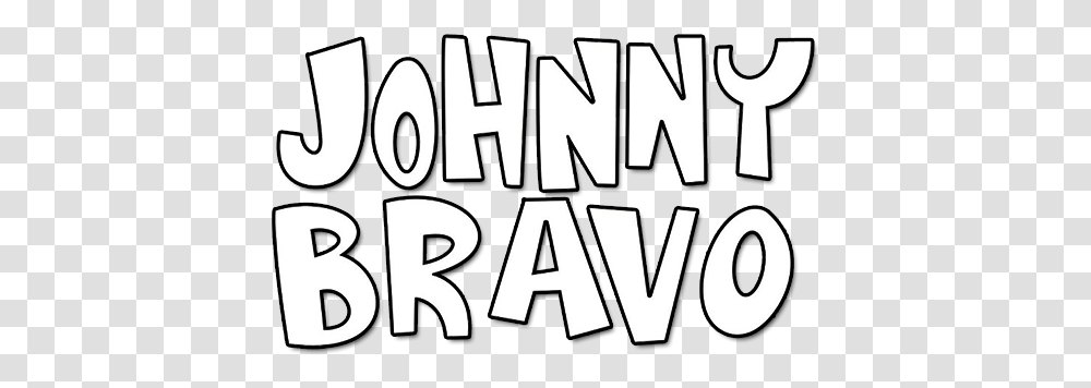 Download Johnny Bravo Image Line Art Full Size Image, Text, Label, Alphabet, Stencil Transparent Png