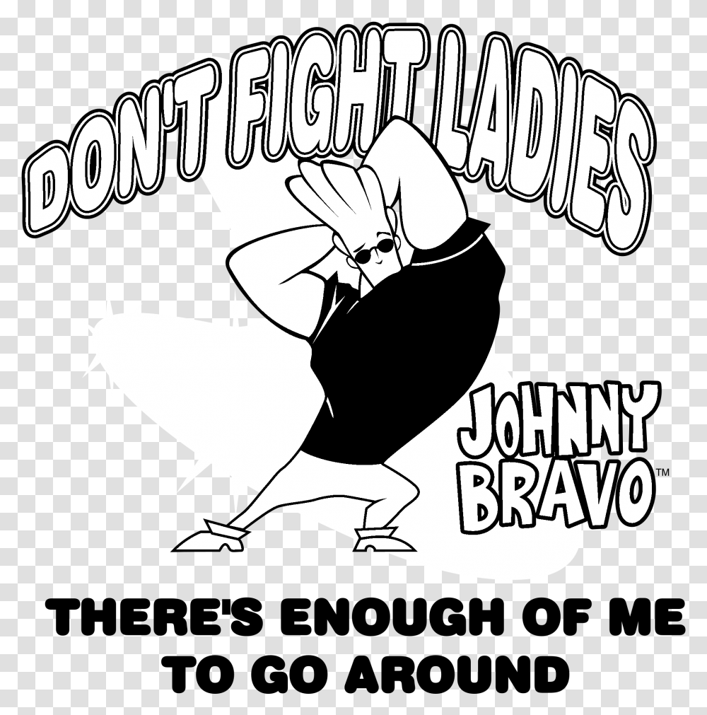 Download Johnny Bravo Logo Black And White Happy Birthday Svg Johnny Bravo, Text, Advertisement, Poster, Symbol Transparent Png