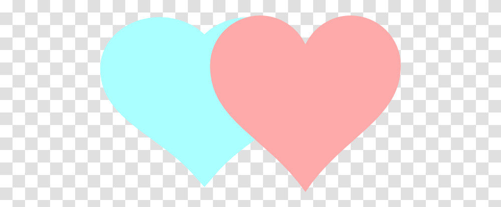 Download Joined Hearts Pink And Blue Clipart For Your App Heart, Cushion, Balloon, Pillow Transparent Png