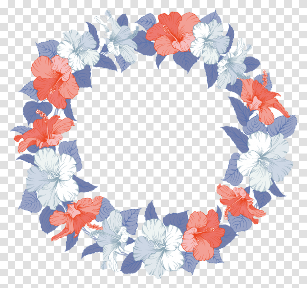 Download Jpg Invitation Flower Hibiscus Wreath Hawaii Hawaiian Wreath Clipart, Plant, Blossom, Petal, Flower Arrangement Transparent Png