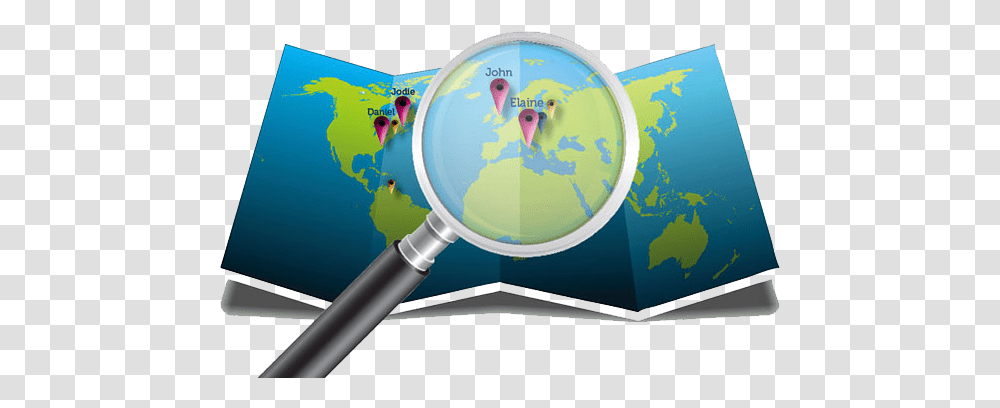 Download Jpg Royalty Free Map Google Maps Icon Magnifying World Map Google Map Icon, Outer Space, Astronomy Transparent Png