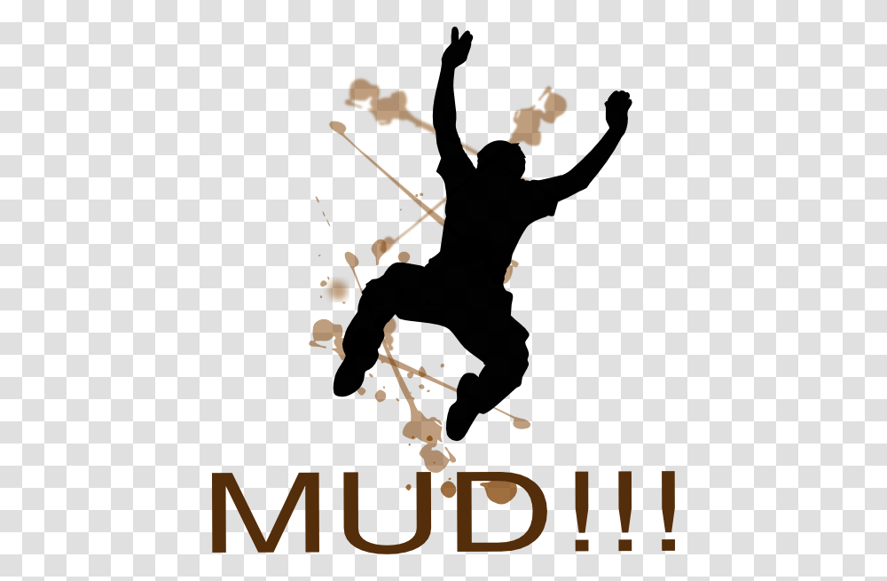 Download Jumping Mud Man Clipart, Person, Silhouette, Leisure Activities, Sport Transparent Png