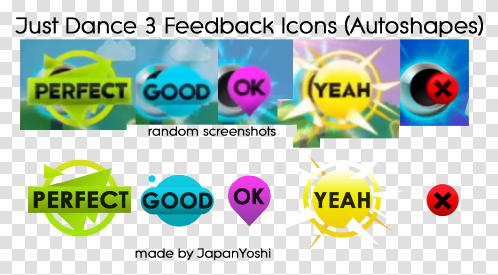 Download Just Dance 2 3 Feedback Icons By Sharing, Text, Graphics, Art, Pac Man Transparent Png