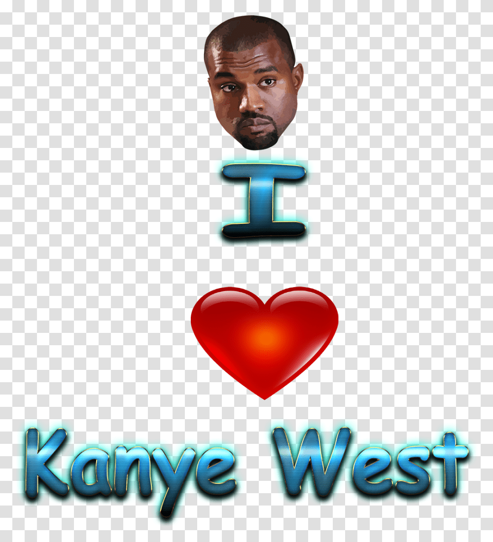 Download Kanye West Full Size Image Pngkit Heart, Text, Light, Neon, Alphabet Transparent Png