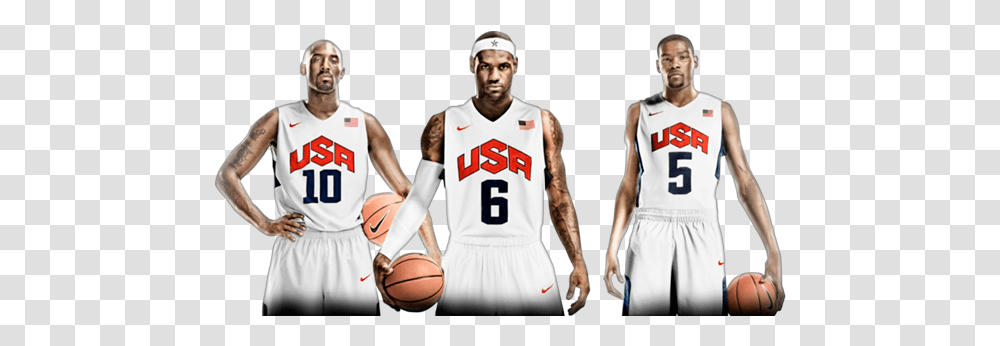 Download Kd Lebron And Kobe Image With No Background 2012 Usa Basketball Team, Person, Human, Clothing, Apparel Transparent Png