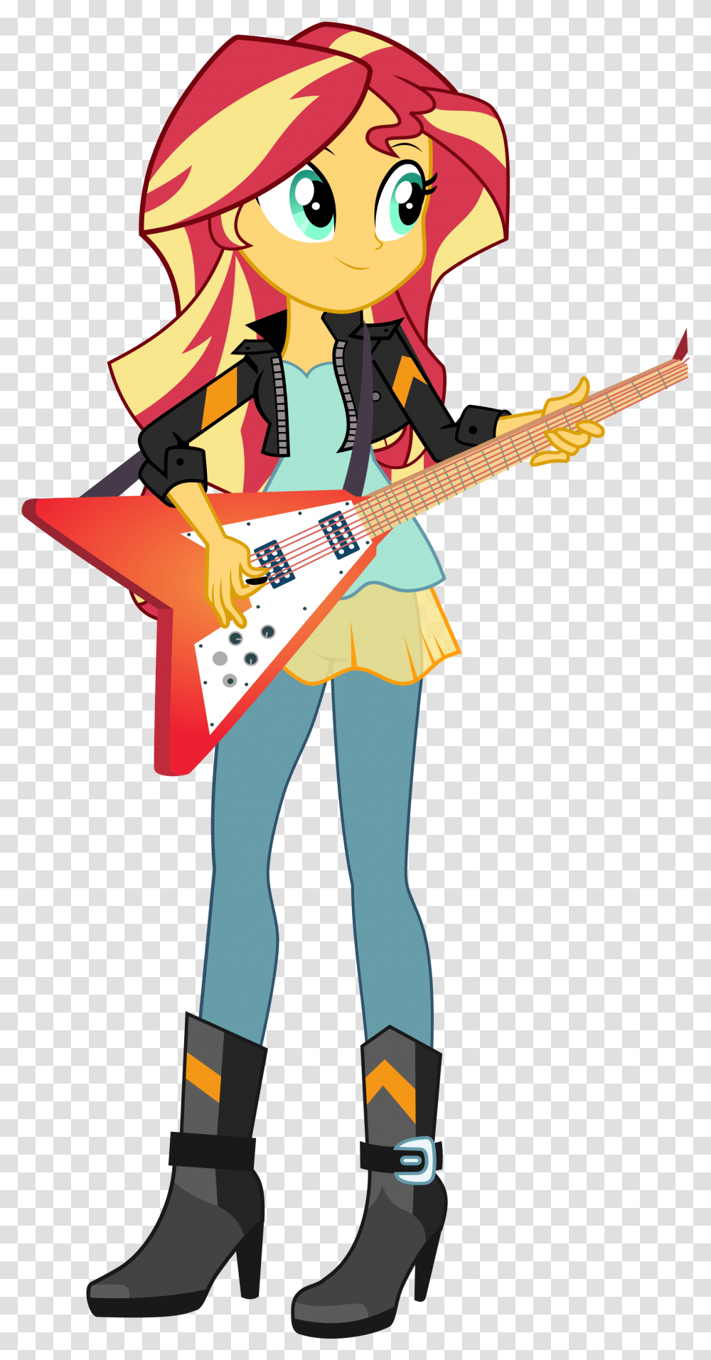 Download Keronianniroro Clothes Sunset Shimmer Guitar, Leisure Activities, Musical Instrument, Electric Guitar, Person Transparent Png