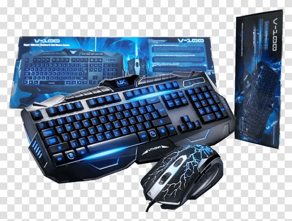 Download Keyboards Kit Mouse V 100 Super Xblaster Keyboard, Computer Keyboard, Computer Hardware, Electronics Transparent Png