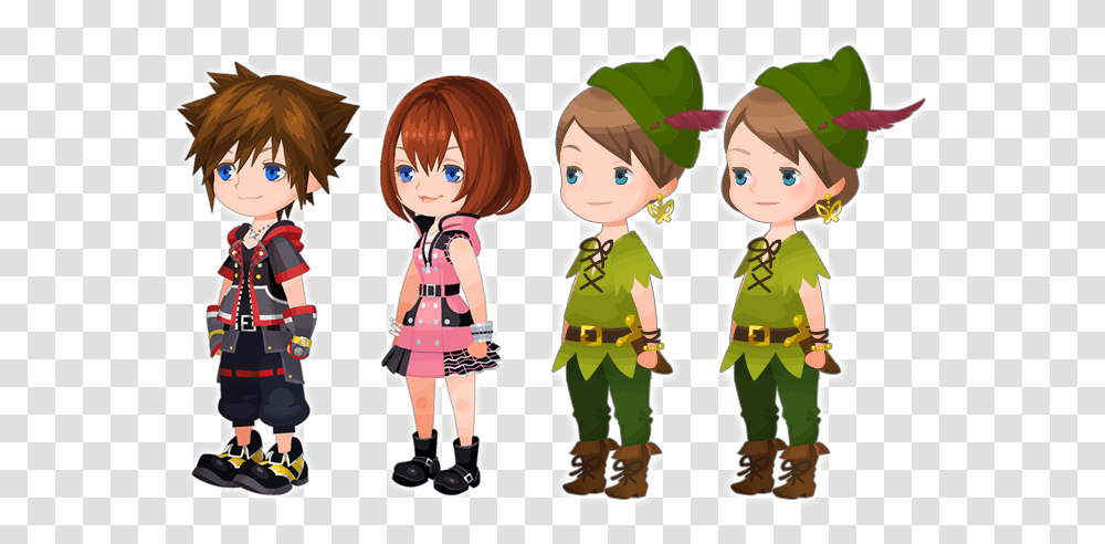 Download Kh3 Sorakairi Peter Pan Boards Kairi Kingdom Sora Kingdom Hearts Union, Elf, Person, Human, Doll Transparent Png