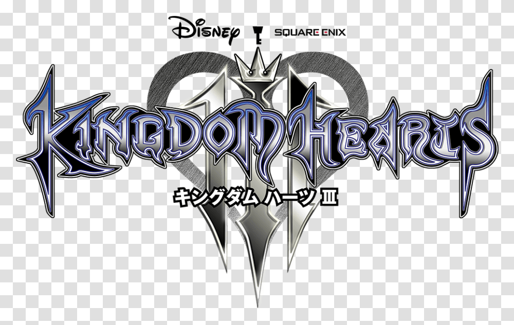Download Kingdom Hearts Iii Kingdom Hearts 3 Logo Kingdom Hearts Iii Logo, Symbol, Emblem, Text, Weapon Transparent Png