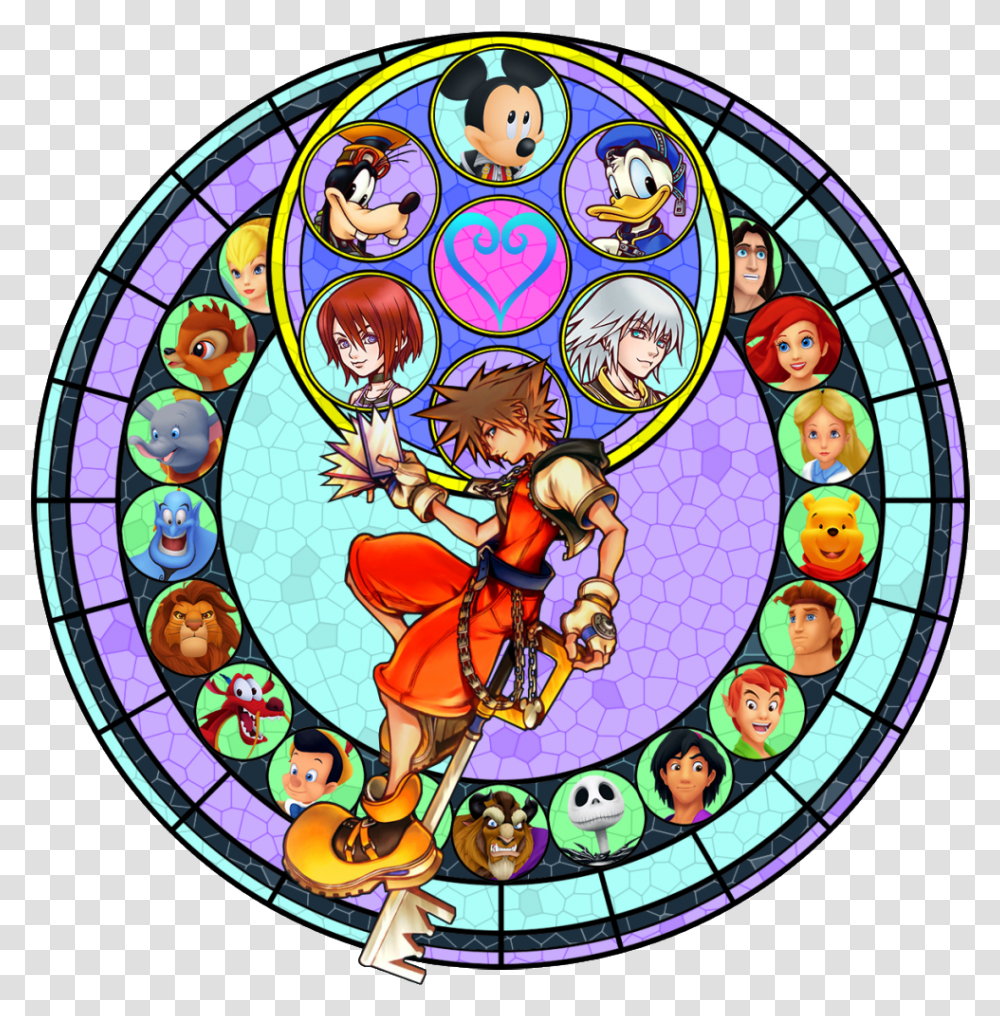 Download Kingdom Hearts Tattoo Games Disney General Register Office England Logo, Stained Glass, Poster, Advertisement, Person Transparent Png