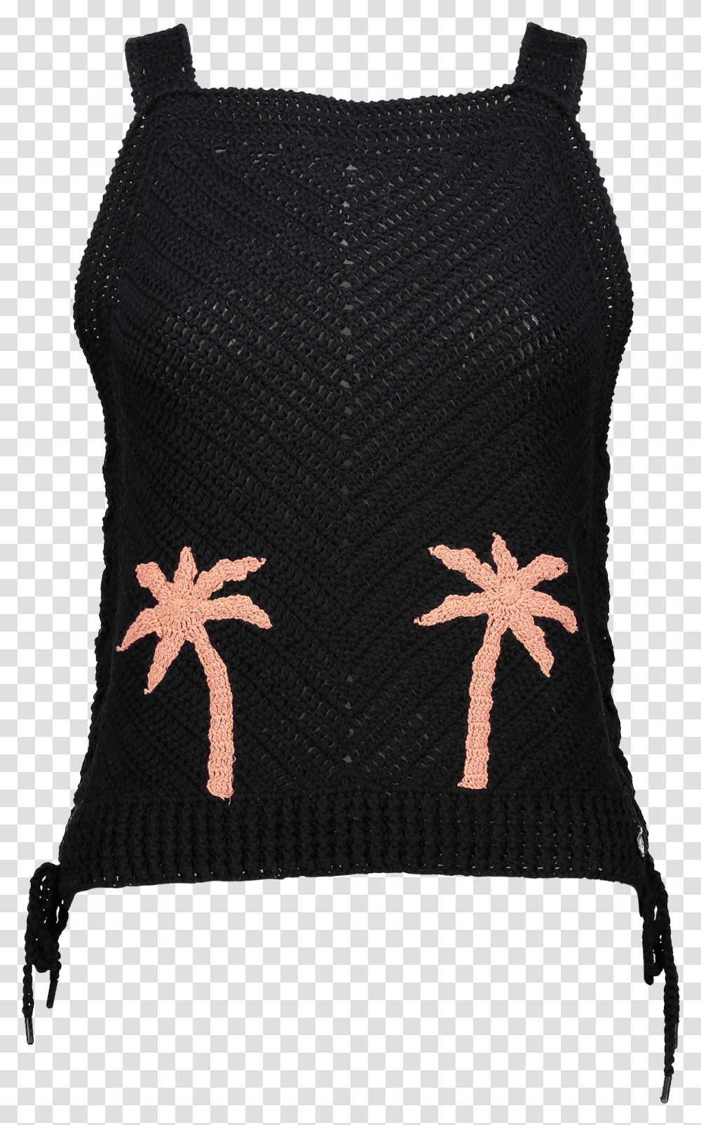 Download Knit Crochet Tank Palm Tree Cross, Clothing, Apparel, Sleeve, Blouse Transparent Png