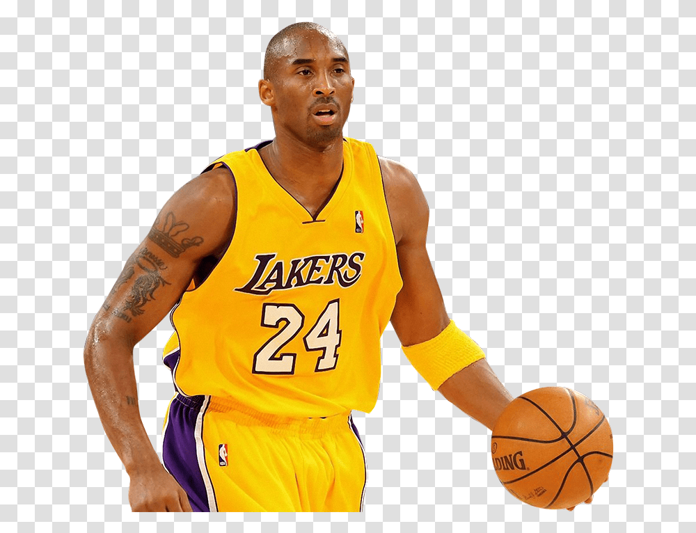 Download Kobe Bryant No Background Kobe Basketball Kobe Bryant Dribbling, Person, Human, People, Team Sport Transparent Png