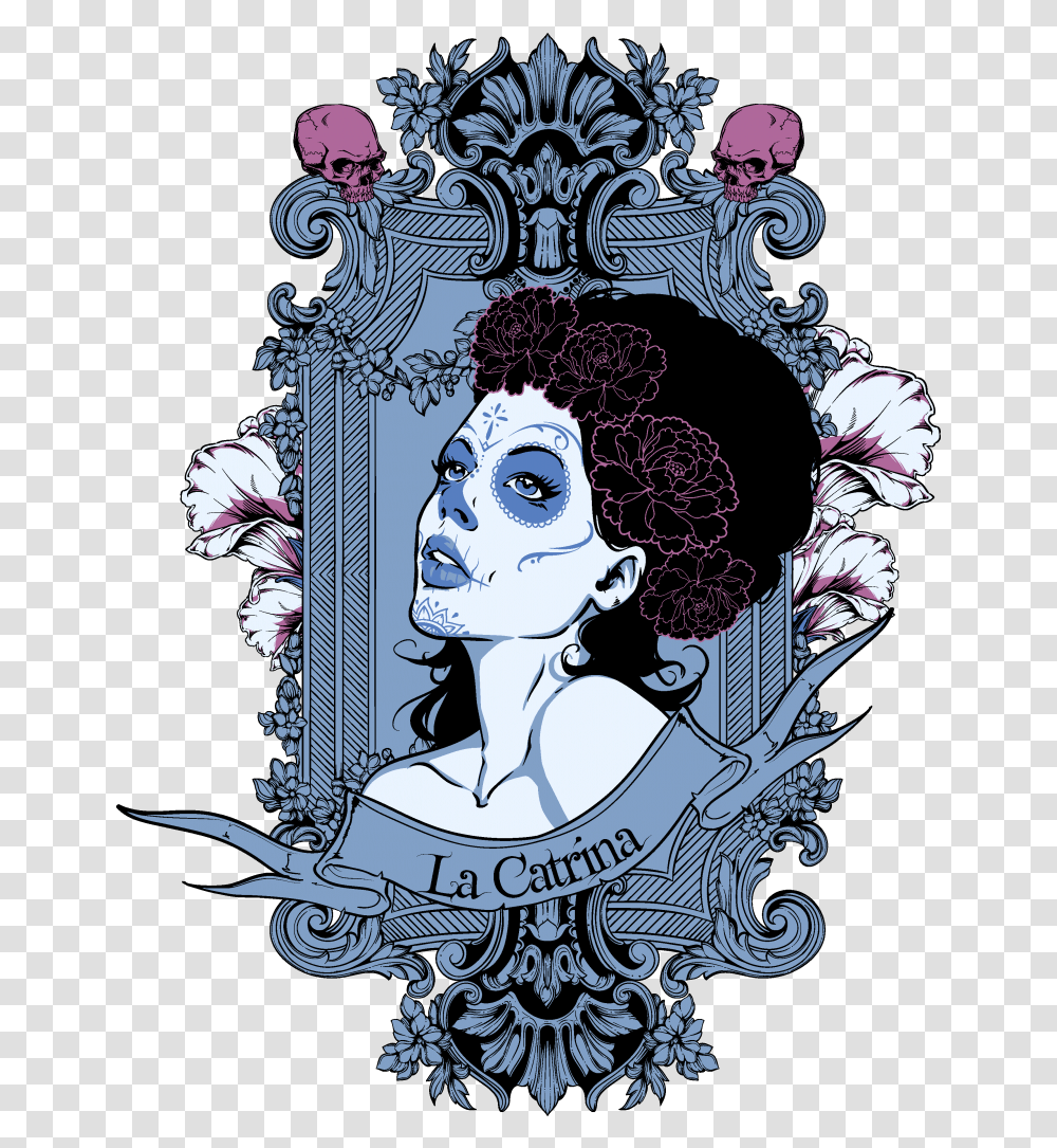 Download La Catrina Buy T Shirt Design Illustration, Doodle, Drawing, Art, Poster Transparent Png