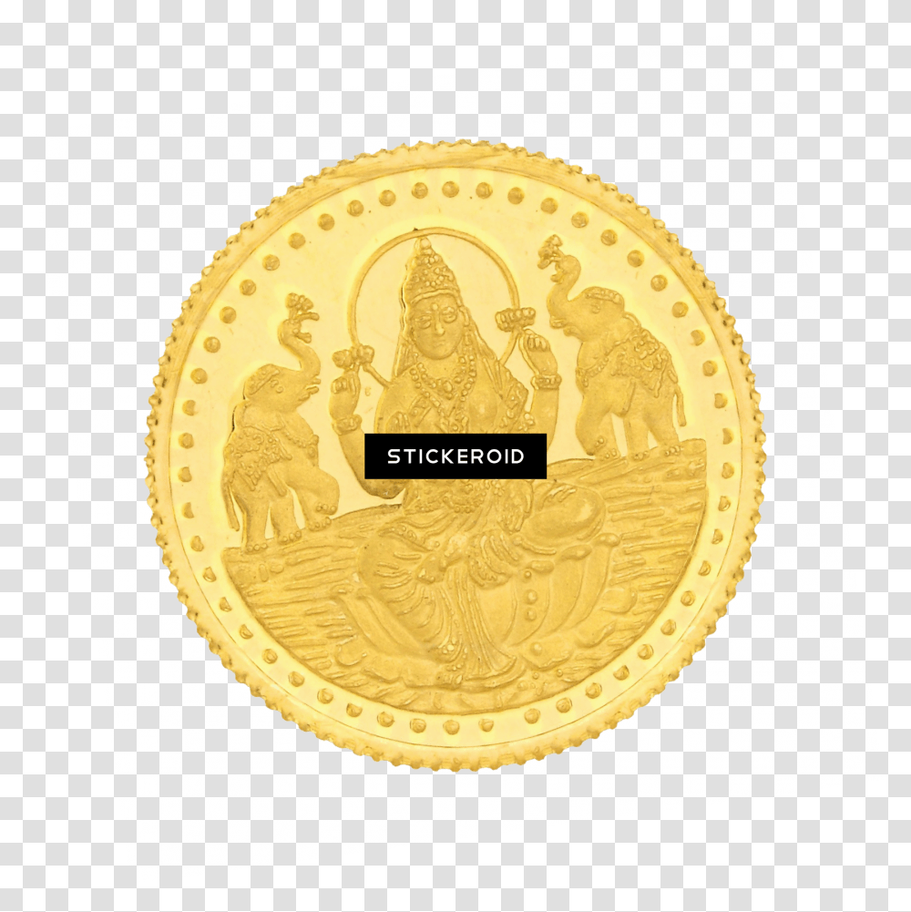 Download Lakshmi Gold Coin Coins 50 Grams Gold Coin, Rug, Bread, Food, Person Transparent Png