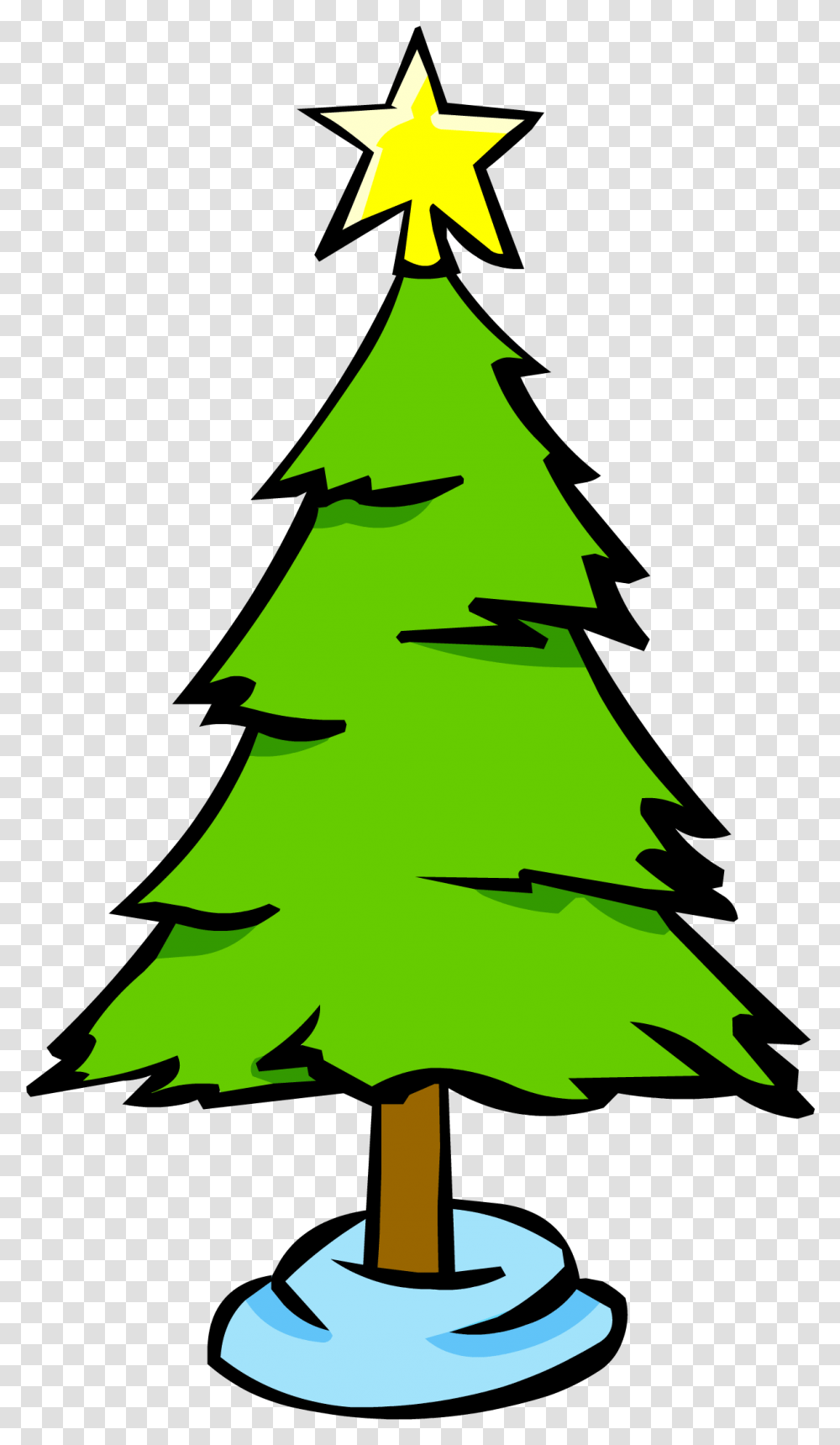 Download Large Christmas Tree Arbol De Navidad Club Penguin, Plant, Leaf, Star Symbol, Ornament Transparent Png