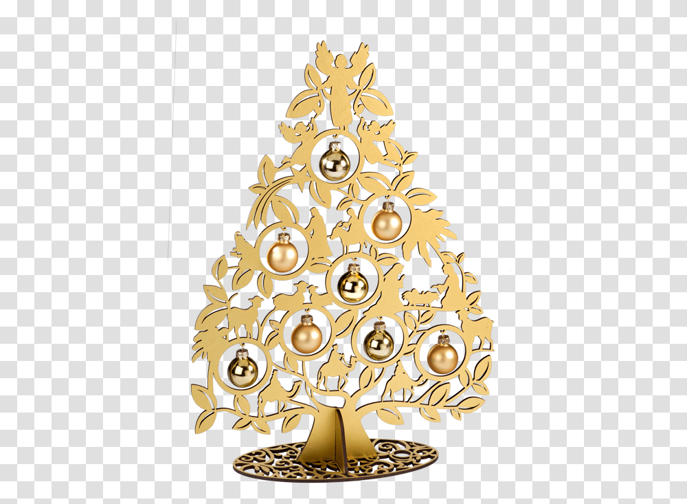 Download Large Gold Tree Christmas Tree Image With No Christmas Day, Plant, Ornament Transparent Png