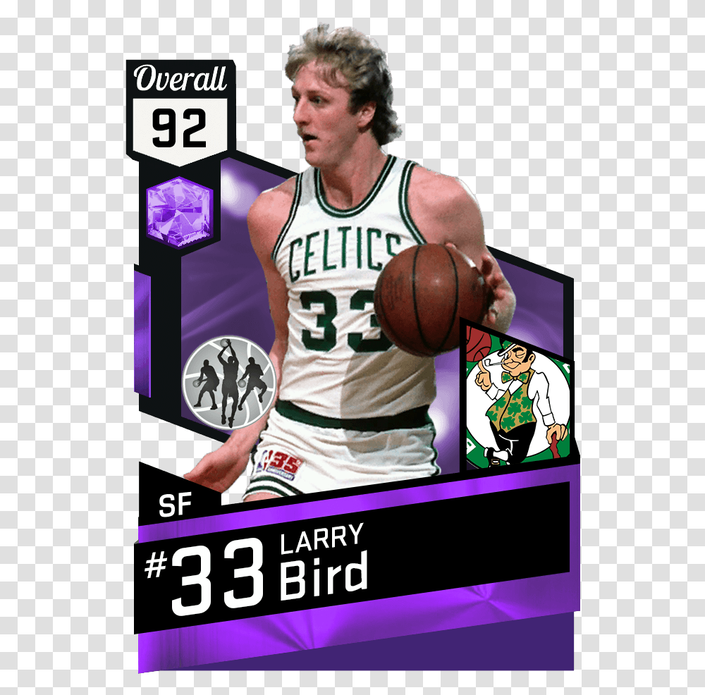 Download Larry Bird Banner Library Patrick Ewing 2k Card, Person, Clothing, People, Sport Transparent Png